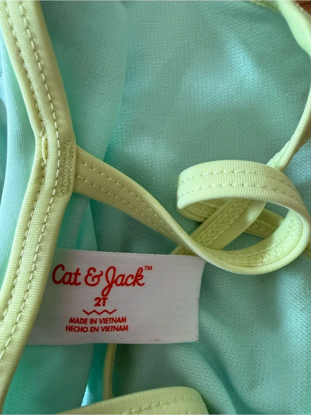 Cat & Jack Mint Green and Lavender Cutout One-Piece Swimsuit
